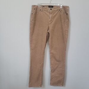 Talbots Flawless 5 Pocket Jeans Women's 12 Tan Corduroy Cotton Pants